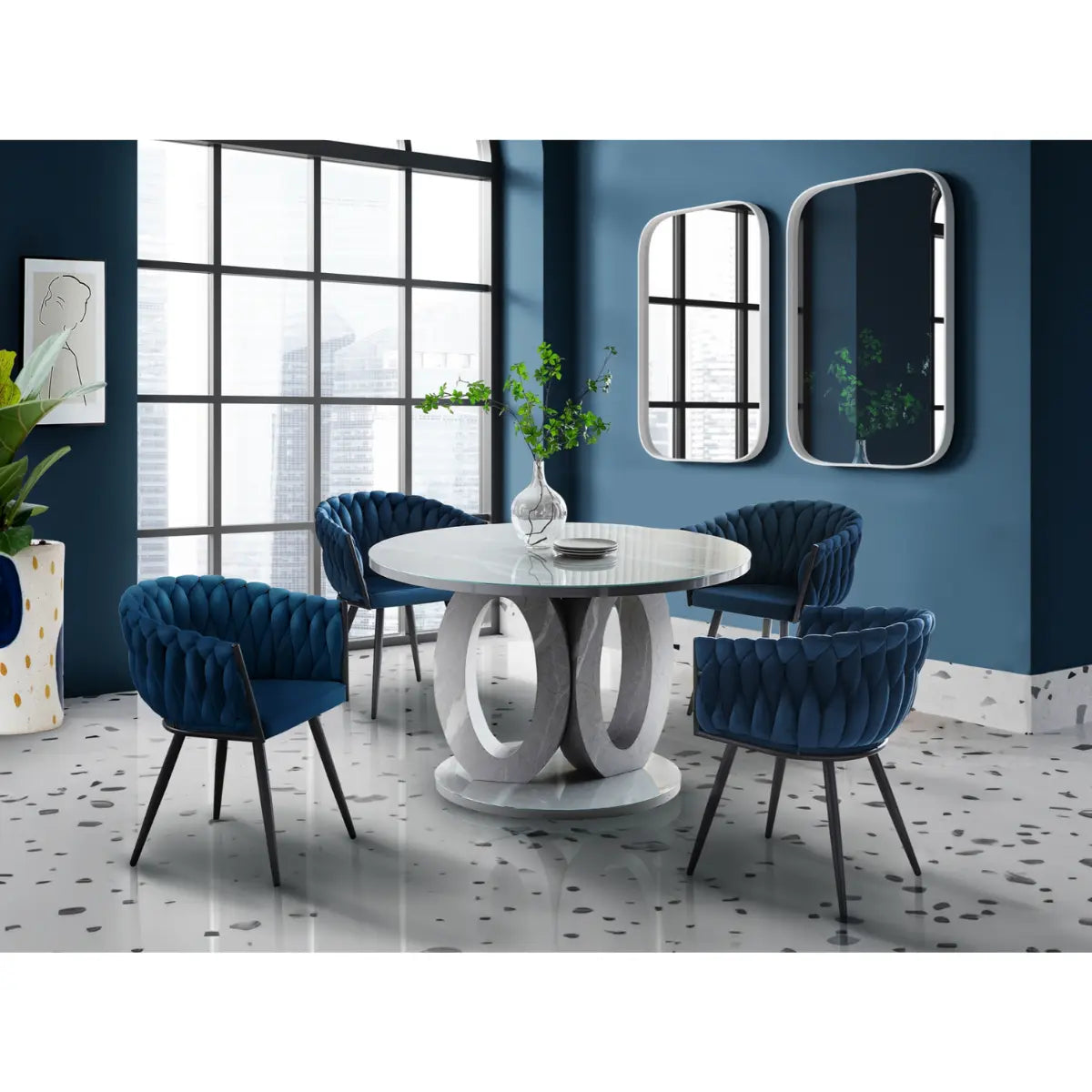 Skye Dining Set 5934 in Blue Mazin