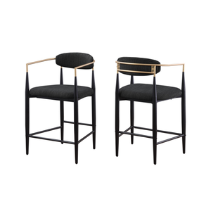 61329 Counter Bar Stool Set of 2 in Black