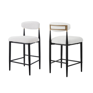 61330 Counter Bar Stool  Set of 2 in White/Black