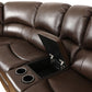 Maxim Leather Reclining Sectional in Chocolate Brown Kwality