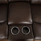Maxim Leather Reclining Sectional in Chocolate Brown Kwality