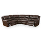 Maxim Leather Reclining Sectional in Chocolate Brown Kwality