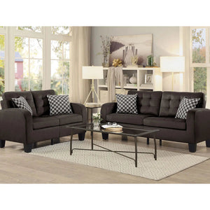 Sinclair Fabric Sofa Set in Brown - Mazin
