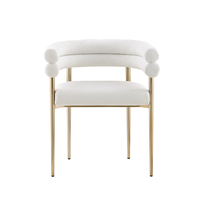 80412  Dining Chair Set Of 2 in Cream/Gold