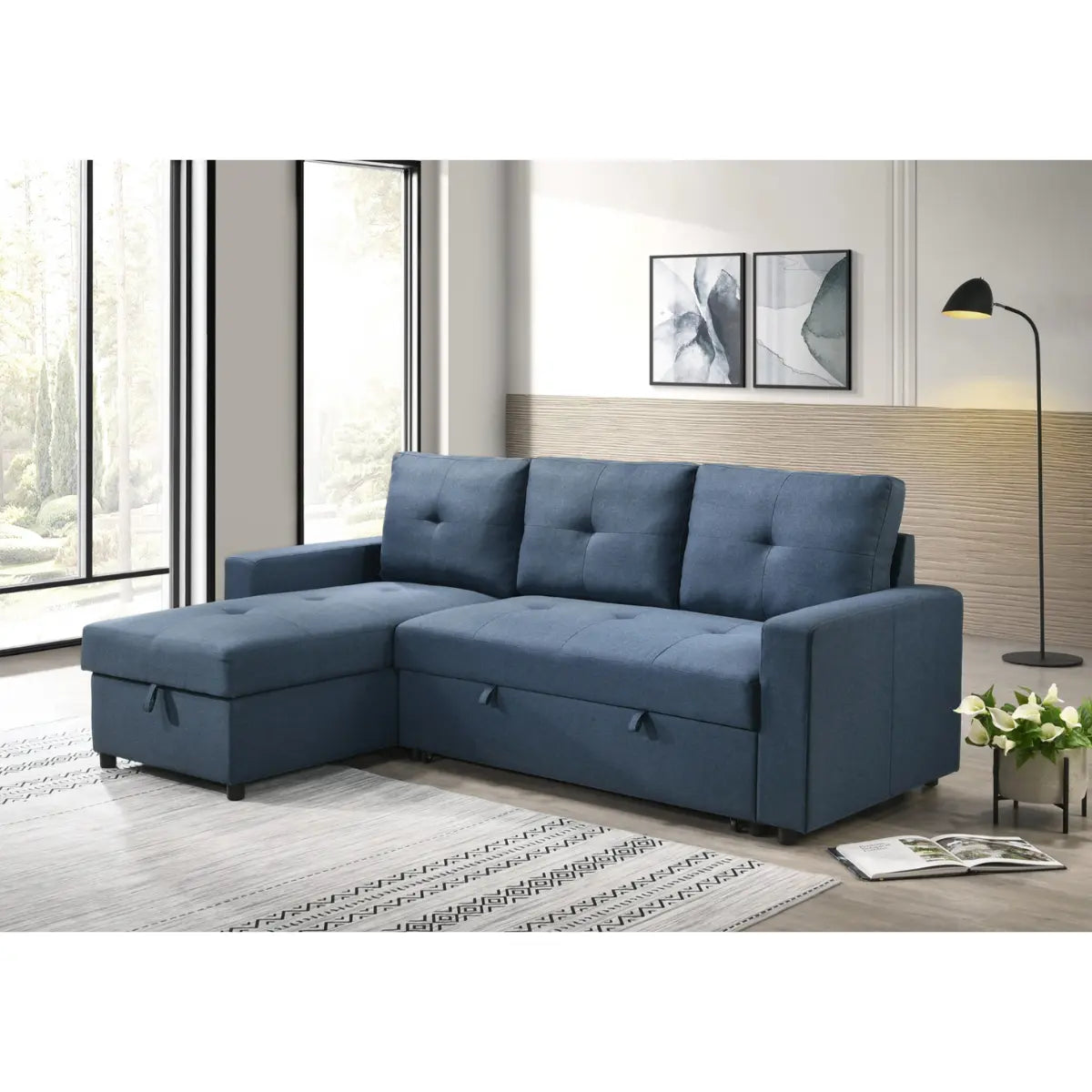 Faber 2Pc Pullout Sectional 99996BLU Mazin