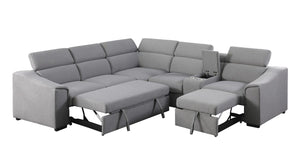 Haven 5-Piece Right-Facing Fabric Sofa Bed with Chaise