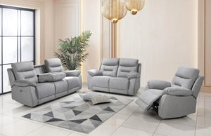 Calypso Grey Fabric Power Recliner Sofa Set