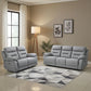 Calypso Grey Fabric Power Recliner Sofa Set