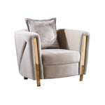 Chanelle Fabric Chair in Grey/Beige Matrix Furniture