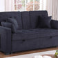 Ethan Chase Dark Grey Pull Out Sofa Bed With USB Ports & Cup Holders