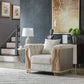 Chateau Beige Fabric 3 PC Sofa Set with Gold-tone Accents 8625 Matrix Furniture