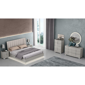 Chrisley Bedroom Set High Gloss light Grey Kwality
