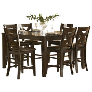 Counter Height Dining Set Brown 6 Chairs