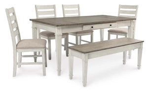 Ashley Skempton 6Pc Dining Set in Two Tone Finish| Amro Furniture