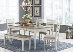 Ashley Skempton 6Pc Dining Set in Two Tone Finish| Amro Furniture