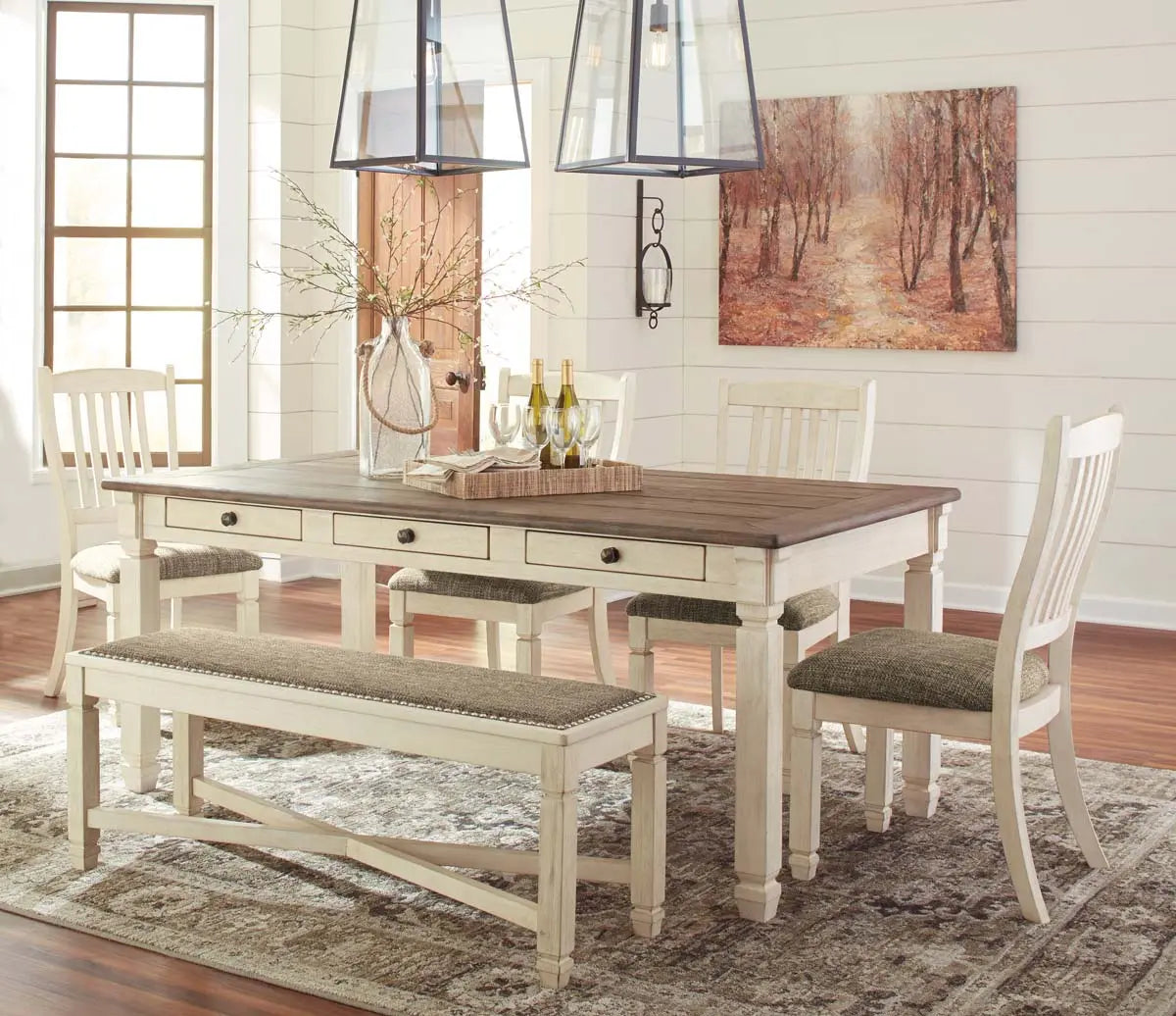 Ashley Bolanburg 6Pc Dining Set in Two-Tone Finish| Amro Furniture