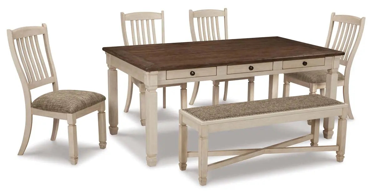 Ashley Bolanburg 6Pc Dining Set in Two-Tone Finish| Amro Furniture