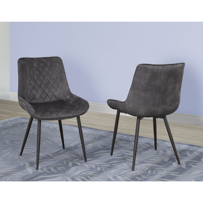 DRC 2002  Dining Chair Set Of 2 in Dark Grey