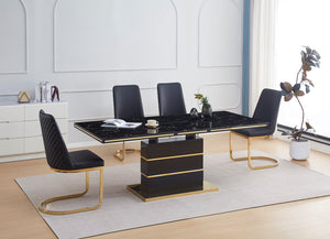 Black and Gold 5 PC Dining Set