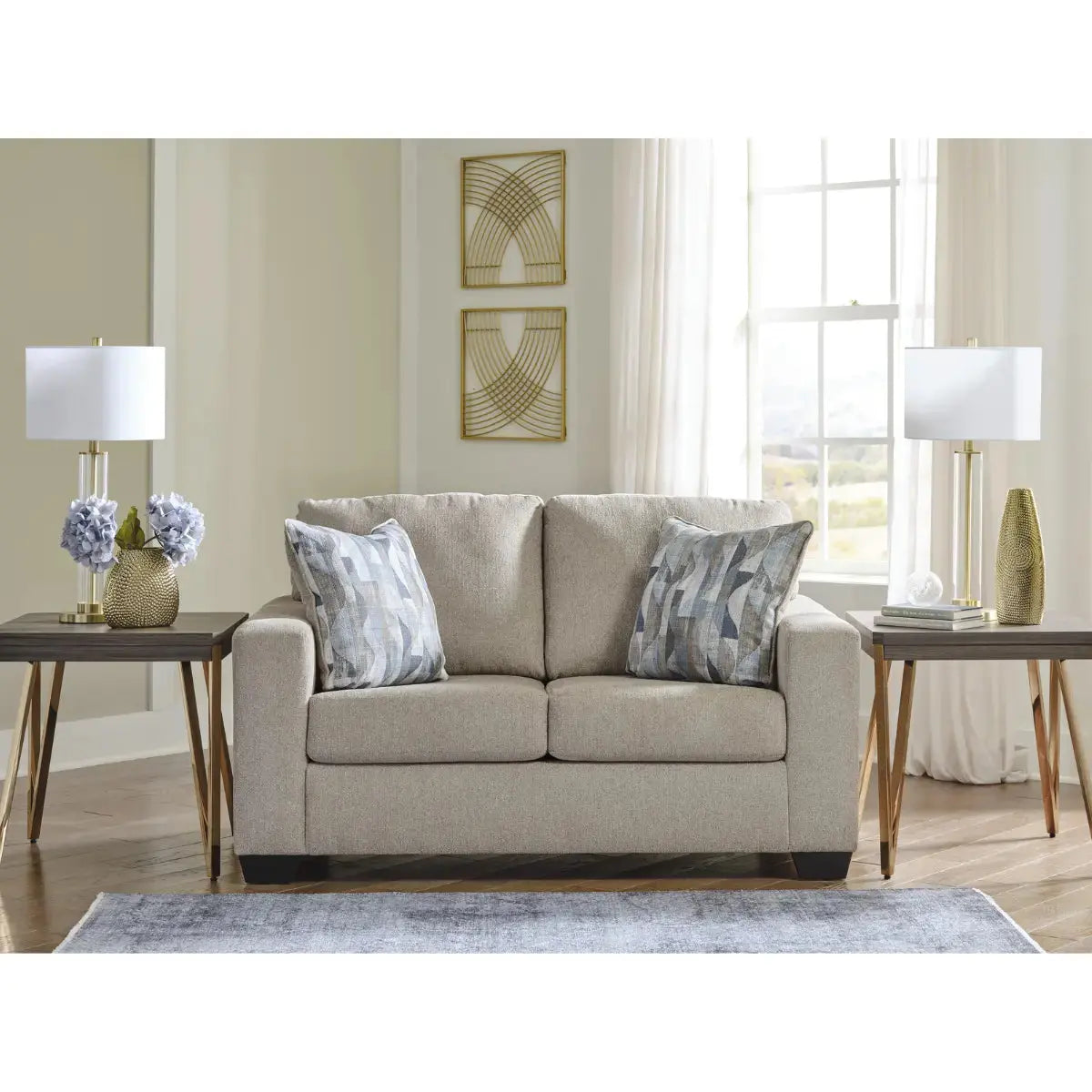 Ashley Deltona Sofa Set in Parchment | Amro Furniture