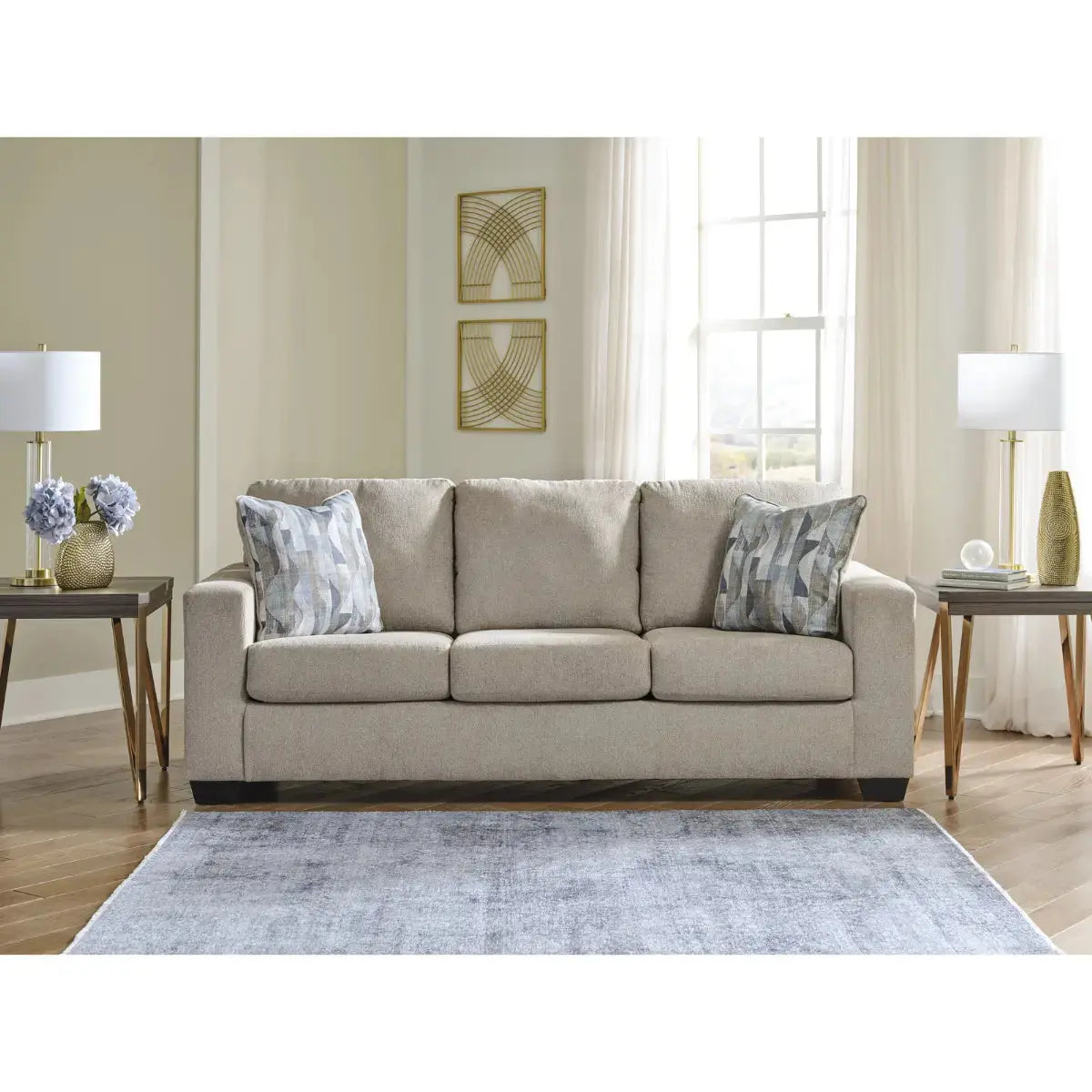 Ashley Deltona Sofa Set in Parchment | Amro Furniture