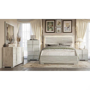 Freya 6 pc Bedroom Set in Stone White Kwality