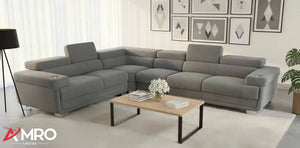 Monaco Dark Grey Boucle Fabric Sectional