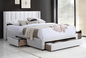 IF-5330 Grey and Beige Fabric Storages Bed