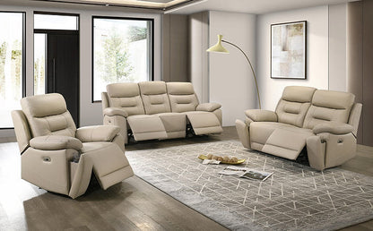 Mapel Beige Power Leather Reclining Sofa Set IFDC Furniture