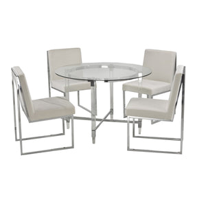 Indira 5-Piece Dining Set in White| Amrofurniture.com