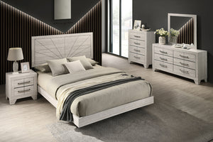 Katrina Distressed Grey Finish 6 PC Bedroom Set