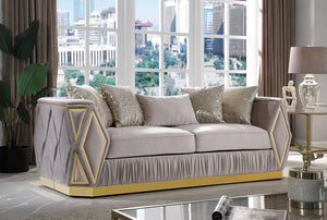 Kibali Velvet Sofa Set with Diamond-patterned Side Panels 8725 Matrix Furniture