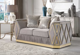Kibali Velvet Sofa Set with Diamond-patterned Side Panels 8725 Matrix Furniture