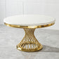 Kim Gold 5 PC Dining Table Set  Modern Round Marble Dining Set