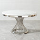 Kim Silver 5 PC Dining Table Set  Modern Round Marble Dining Set