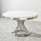Kim Silver 5 PC Dining Table Set  Modern Round Marble Dining Set
