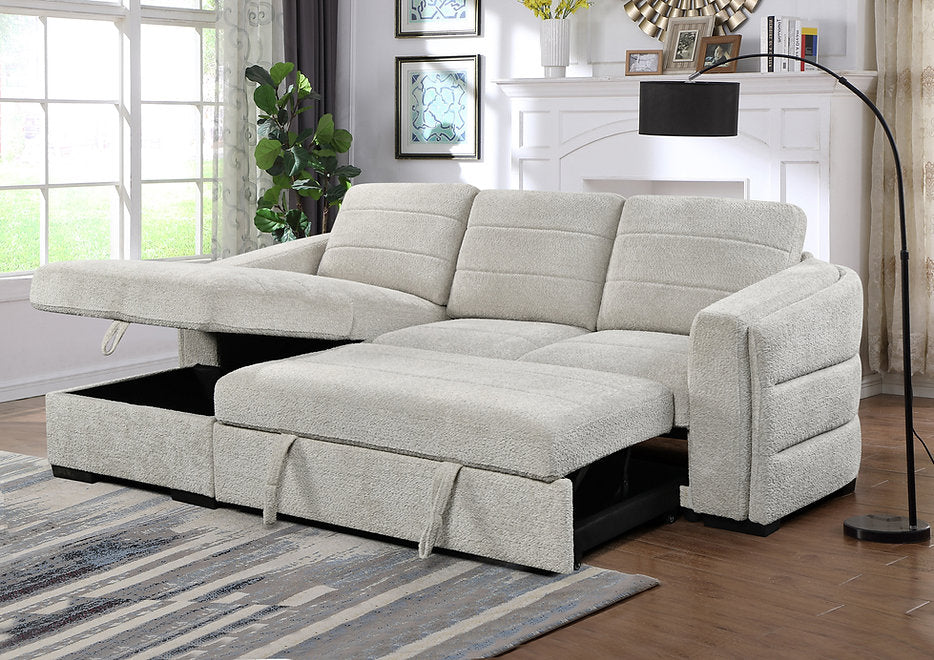 Left Hand facing Sleeper Sectional Open