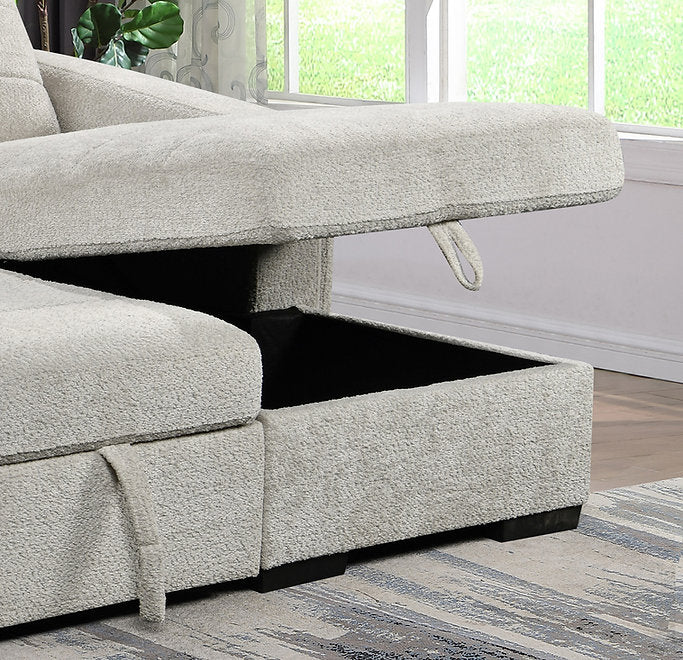 Left Hand facing Sleeper Sectional Open