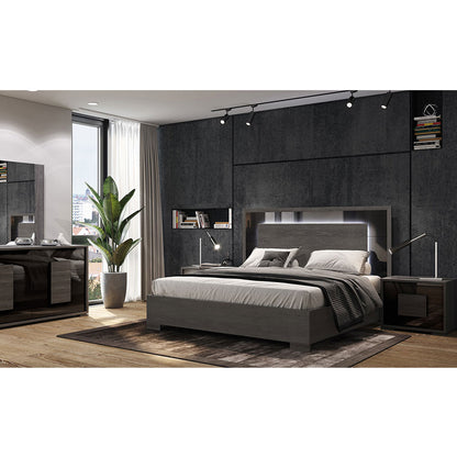 Lia 6 Piece Bedroom Set in Dark Grey Matrix Furniture