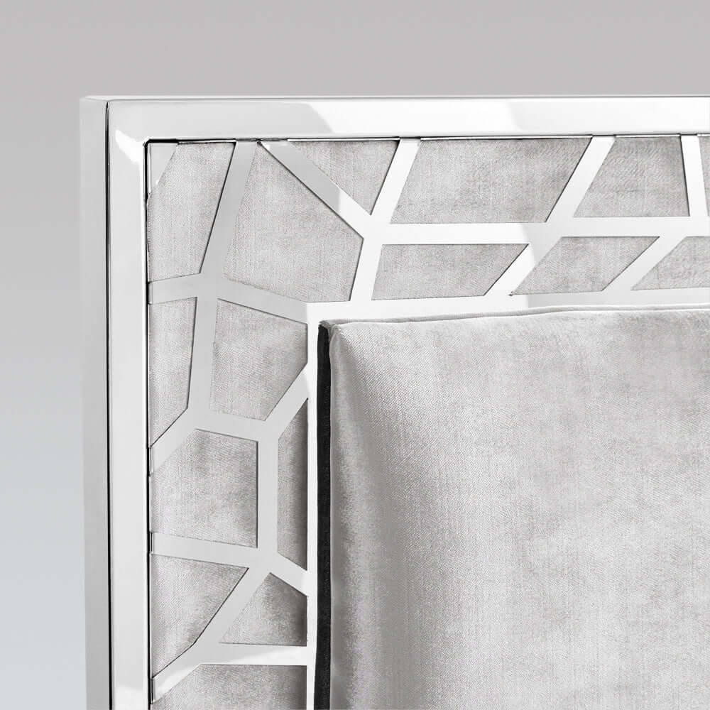 Wellington Bed Grey Velvet Details