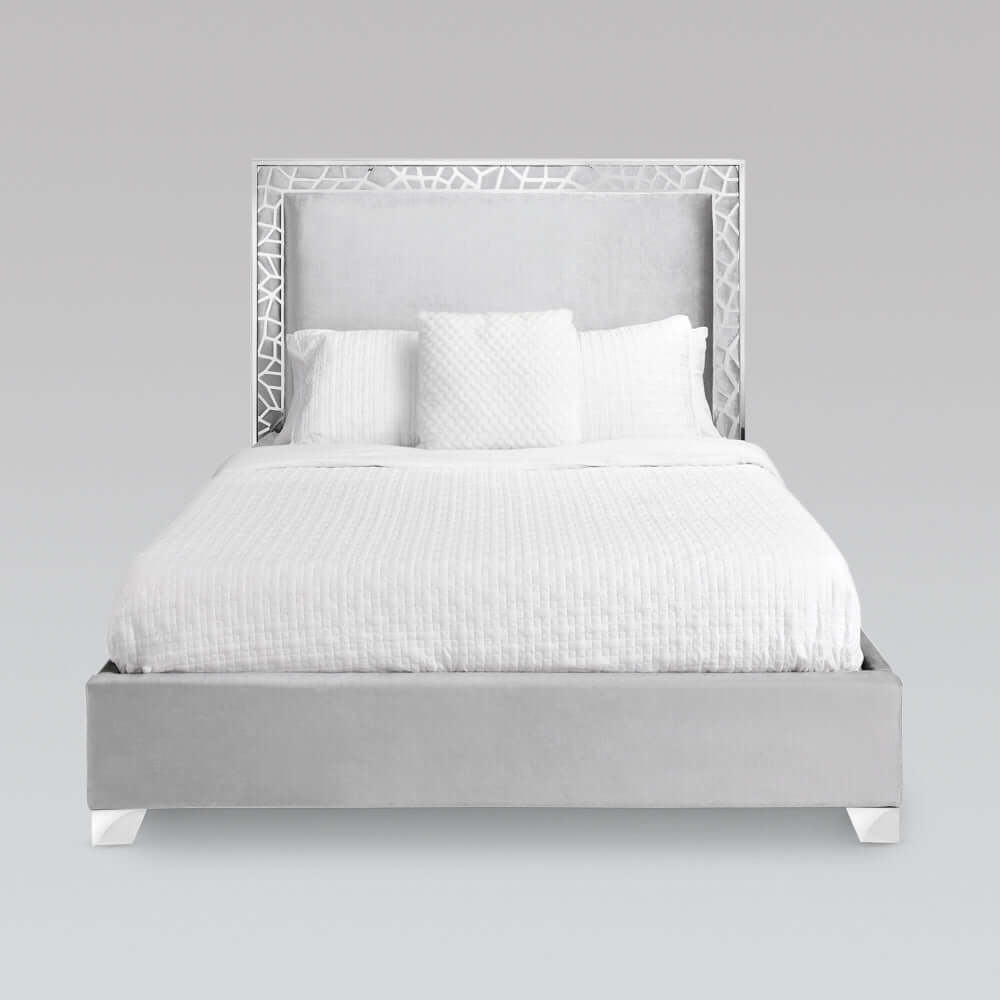 Wellington Bed - Grey Velvet