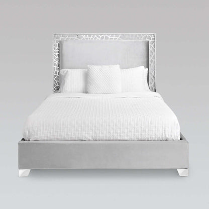 Wellington Bed - Grey Velvet