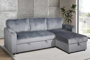 Sleeper Sectional With Reversible Chaise In Grey