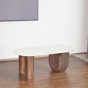 Sasha Coffee Table in Walnut/White | Amrofurniture.com