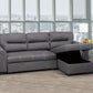 Titus Pull-Out Fabric Sectional Sofa Sleeper in Grey Titus