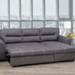Titus Pull-Out Fabric Sectional Sofa Sleeper in Grey Titus