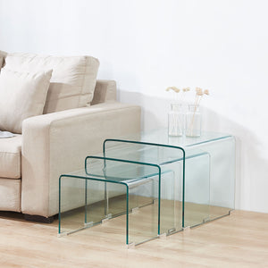 Titus Glass Nesting Coffee Table Set Titus