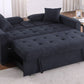 Ethan Chase Dark Grey Pull Out Sofa Bed With USB Ports & Cup Holders