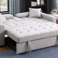 Ethan Chase Light Grey Pull Out Sofa Bed With USB Ports & Cup Holders