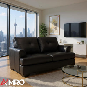 Zurick Series Leather Loveseat